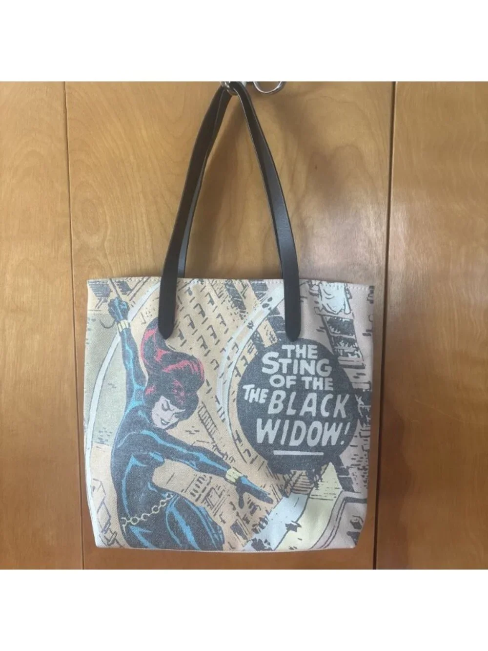 Coach Black Widow Large Tote Bag Marvel x Coach